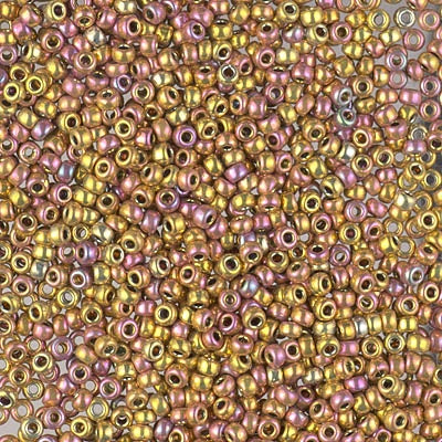 Miyuki 11 Round Seed Bead, 11-1985, 24kt Pink Gold Iris, 13 grams