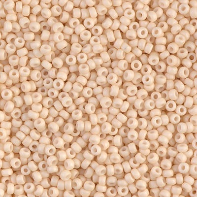 Miyuki 11 Round Seed Bead, 11-2022, Matte Opaque Antique Beige, 13 grams