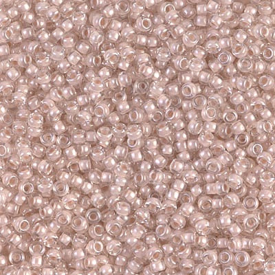 Miyuki 11 Round Seed Bead, 11-0215, Blush Lined Crystal, 13 grams