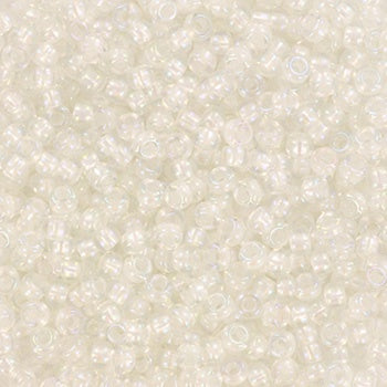 Miyuki 11 Round Seed Bead, Fancy Lined Soft White, #3637, 13 grams