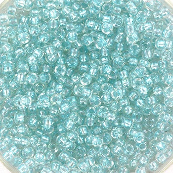 Miyuki 11 Round Seed Bead, Fancy Lined Soft Aqua, #3638, 13 grams