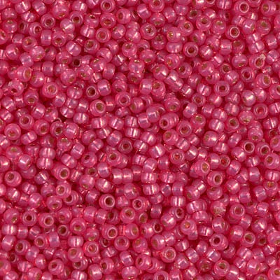 Miyuki 11 Round Seed Bead, 11-4239, Duracoat Dyed Hibiscus Silver Lined Alabaster, 13 grams