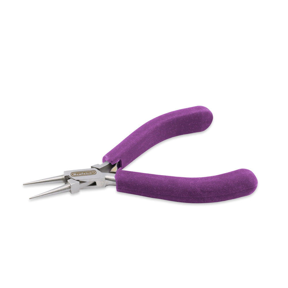 Beadalon Designer Series Pliers Kit, Purple Vinyl-Free Grips, 4 pc with Zip Pouch