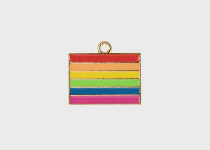 Sweet & Petite Charms, 17.5x20mm Rainbow Flag, 6pcs