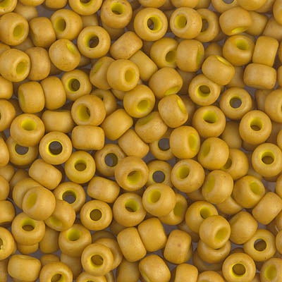 Miyuki 6 Round Seed Bead, 6-1233, Matte Opaque Mustard, 10 grams