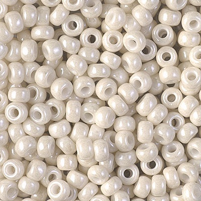 Miyuki 6 Round Seed Bead, #600, Opaque Limestone Luster, 10 grams