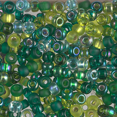 6/0 Miyuki Seed Beads, Mix - Ever Green, 22 grams