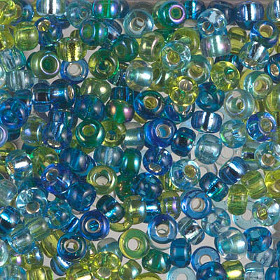 6/0 Miyuki Seed Beads, Mix - Electric Blue Lagoon, 22 grams