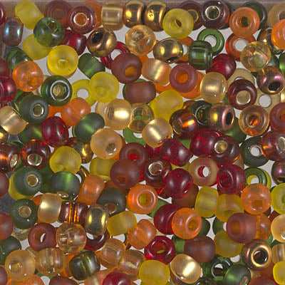 6/0 Miyuki Seed Beads, Mix - Autumn, 22 grams