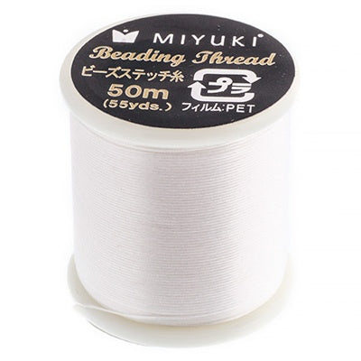 White Miyuki Nylon Beading Thread B, 50 meters