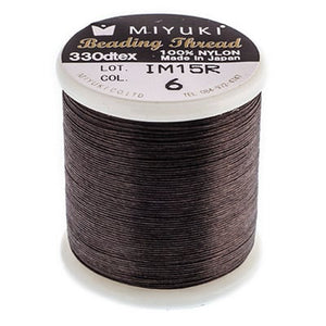 Brown Miyuki Nylon Beading Thread B, 50 meters