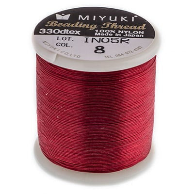 Red Miyuki Nylon Beading Thread B, 50 meters