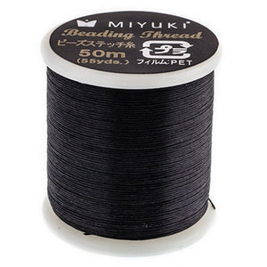 Black Miyuki Nylon Beading Thread B, 50 meters