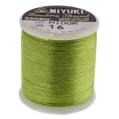 Peridot Miyuki Nylon Beading Thread B, 50 meters