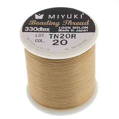 Tan Miyuki Nylon Beading Thread B, 50 meters