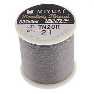 Smoke Miyuki Nylon Beading Thread B, 50 meters