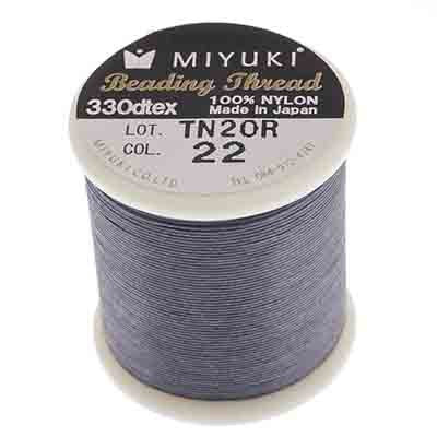 Charcoal Miyuki Nylon Beading Thread B, 50 meters