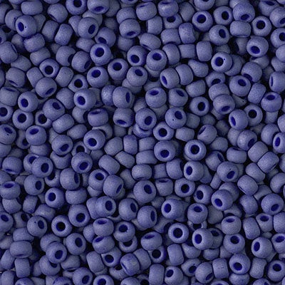 Miyuki 8 Round Seed Bead, 8-2075, Matte Opaque Cobalt Luster, 10 grams