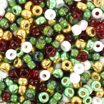 Miyuki 8 Round Seed Bead, Mix - Jingle Bells, 22 grams