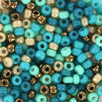 Miyuki 8 Round Seed Bead, Mix - Blue Beach, 22 grams