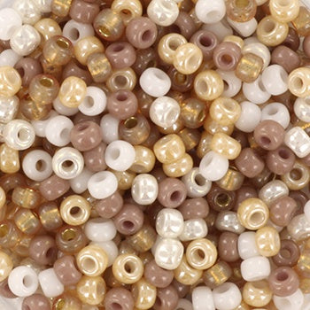 Miyuki 8 Round Seed Bead, Mix - Soft Beige, 22 grams