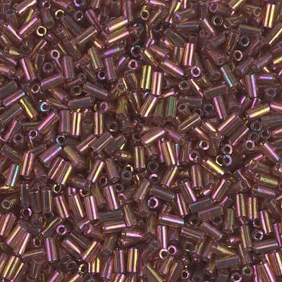 Miyuki 3mm (#1) Bugle Beads, Dark Topaz Rainbow Gold Luster , BGL1-301, 8.5 grams