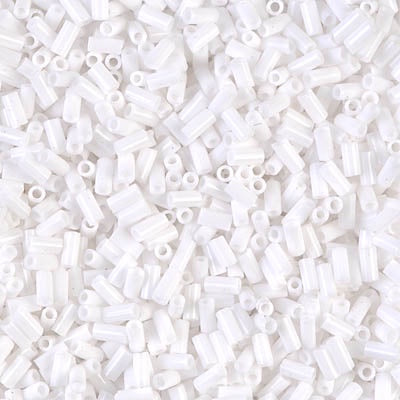 Miyuki 3mm (#1) Bugle Beads, Opaque White, BGL1-402, 8.5 grams