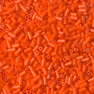 Miyuki 3mm (#1) Bugle Beads, Opaque Orange , BGL1-406, 8.5 grams