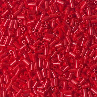 Miyuki 3mm (#1) Bugle Beads, Opaque Red , BGL1-408, 8.5 grams