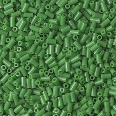 Miyuki 3mm (#1) Bugle Beads, Opaque Green , BGL1-411, 8.5 grams