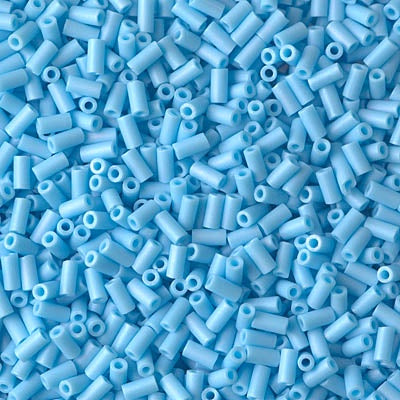 Miyuki 3mm (#1) Bugle Beads, Matte Opaque Turquoise Blue AB , BGL1-413FR, 8.5 grams