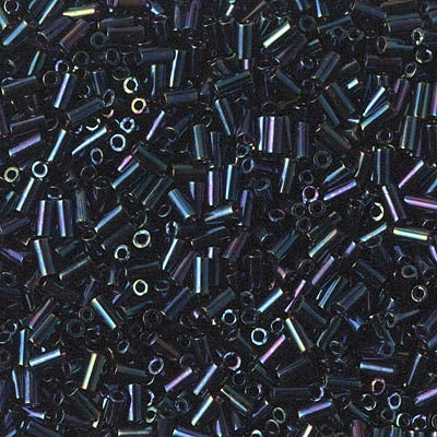 Miyuki 3mm (#1) Bugle Beads, Metallic Dark Blue Iris, BGL1-452, 8.5 grams