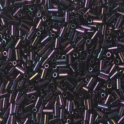 Miyuki 3mm (#1) Bugle Beads, Metallic Dark Plum Iris , BGL1-454, 8.5 grams