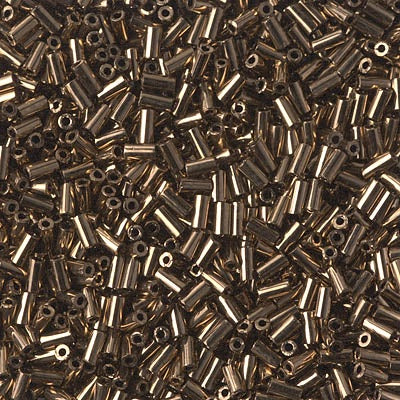 Miyuki 3mm (#1) Bugle Beads, Metallic Dark Bronze, BGL1-457, 8.5 grams