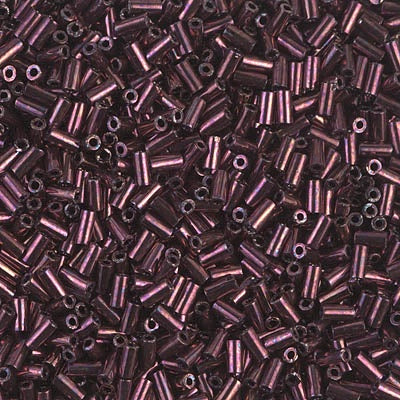 Miyuki 3mm (#1) Bugle Beads, Metallic Dark Raspberry , BGL1-460, 8.5 grams