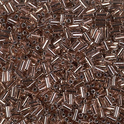 Miyuki 3mm (#1) Bugle Beads, Copper Lined Pale Gray , BGL1-974, 8.5 grams