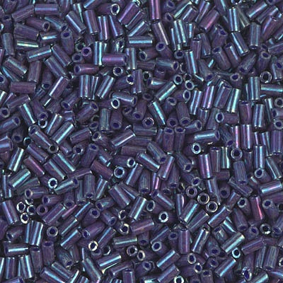 Miyuki 3mm (#1) Bugle Beads, Opaque Eggplant Luster , BGL1-1899, 8.5 grams