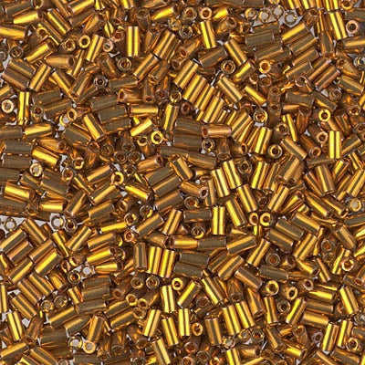 Miyuki 3mm (#1) Bugle Beads, 24kt Dark Yellow Gold , BGL1-1983, 8.5 grams