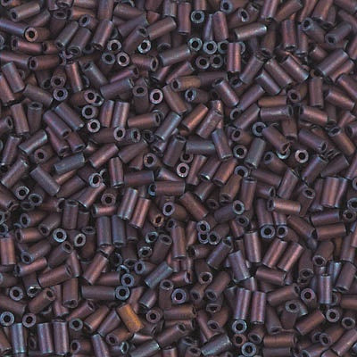 Miyuki 3mm (#1) Bugle Beads, Matte Metallic Dark Raspberry Iris , BGL1-2005, 8.5 grams