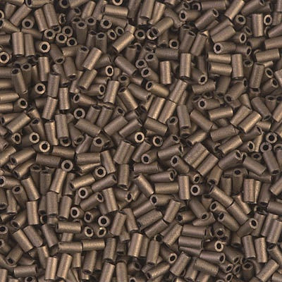 Miyuki 3mm (#1) Bugle Beads, Matte Metallic Dark Bronze , BGL1-2006, 8.5 grams