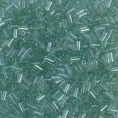 Miyuki 3mm (#1) Bugle Beads, Transparent Sea Foam Luster , BGL1-2445, 8.5 grams