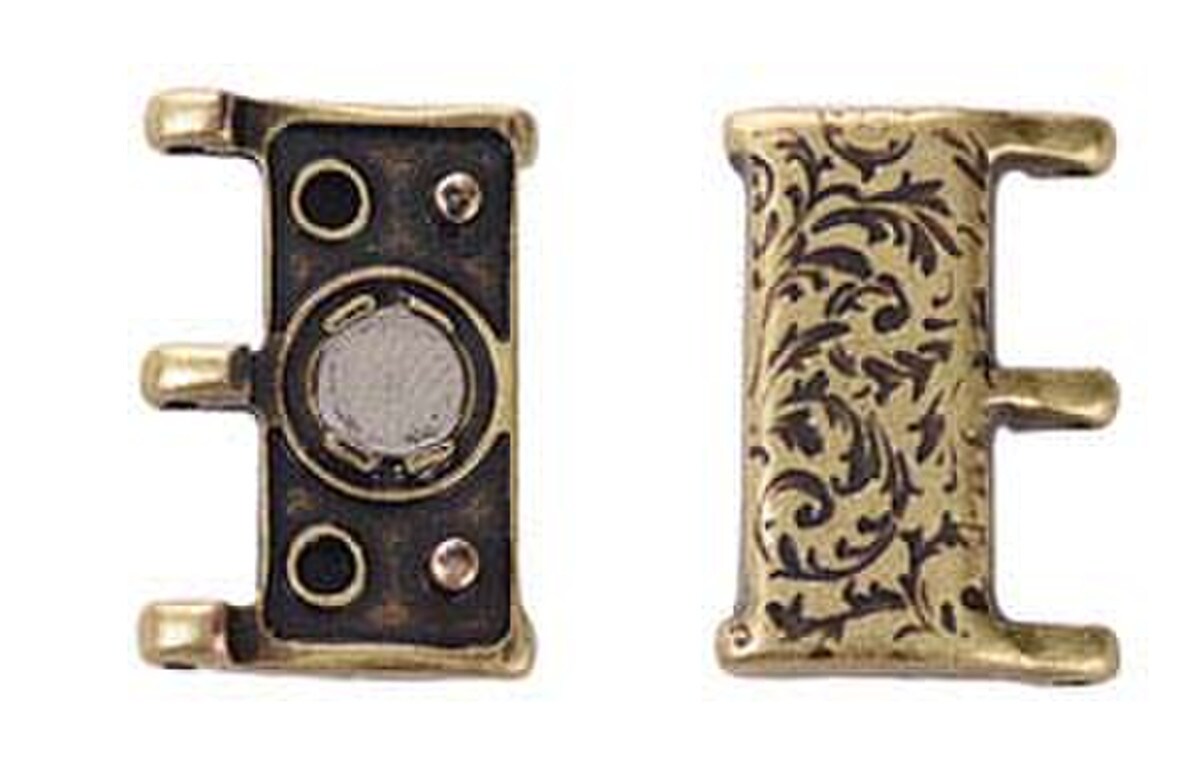 Nisida III, 8/0 Magnetic Clasp Antique Brass Plate, 1 piece