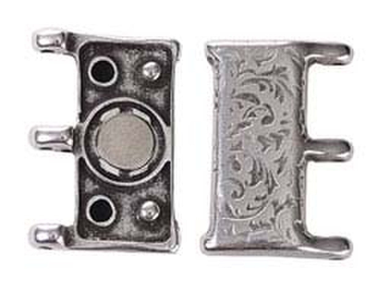 Nisida III, 8/0 Magnetic Clasp Antique Silver Plate, 1 piece