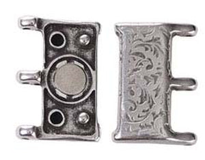 Nisida III, 8/0 Magnetic Clasp Antique Silver Plate, 1 piece