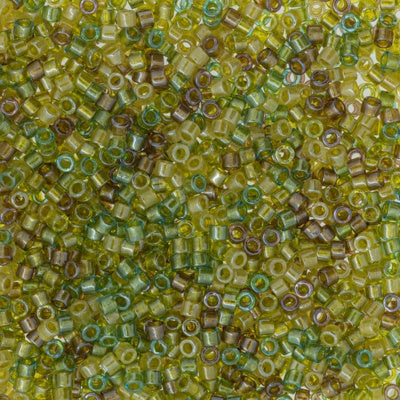 Miyuki Delica Bead Size 11, DB0989, Sparkling Lined Camoflauge Mix (Olive Green Forest), 5 grams