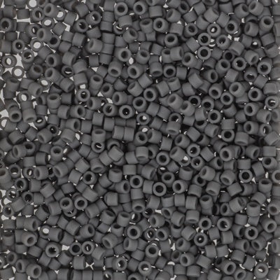 Miyuki Delica Bead Size 11, DB2409, Matte Opaque Charcoal, 5 grams