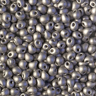 Miyuki 3.4mm Drop Bead, Matte Nickel Plated, #190F, 5 grams