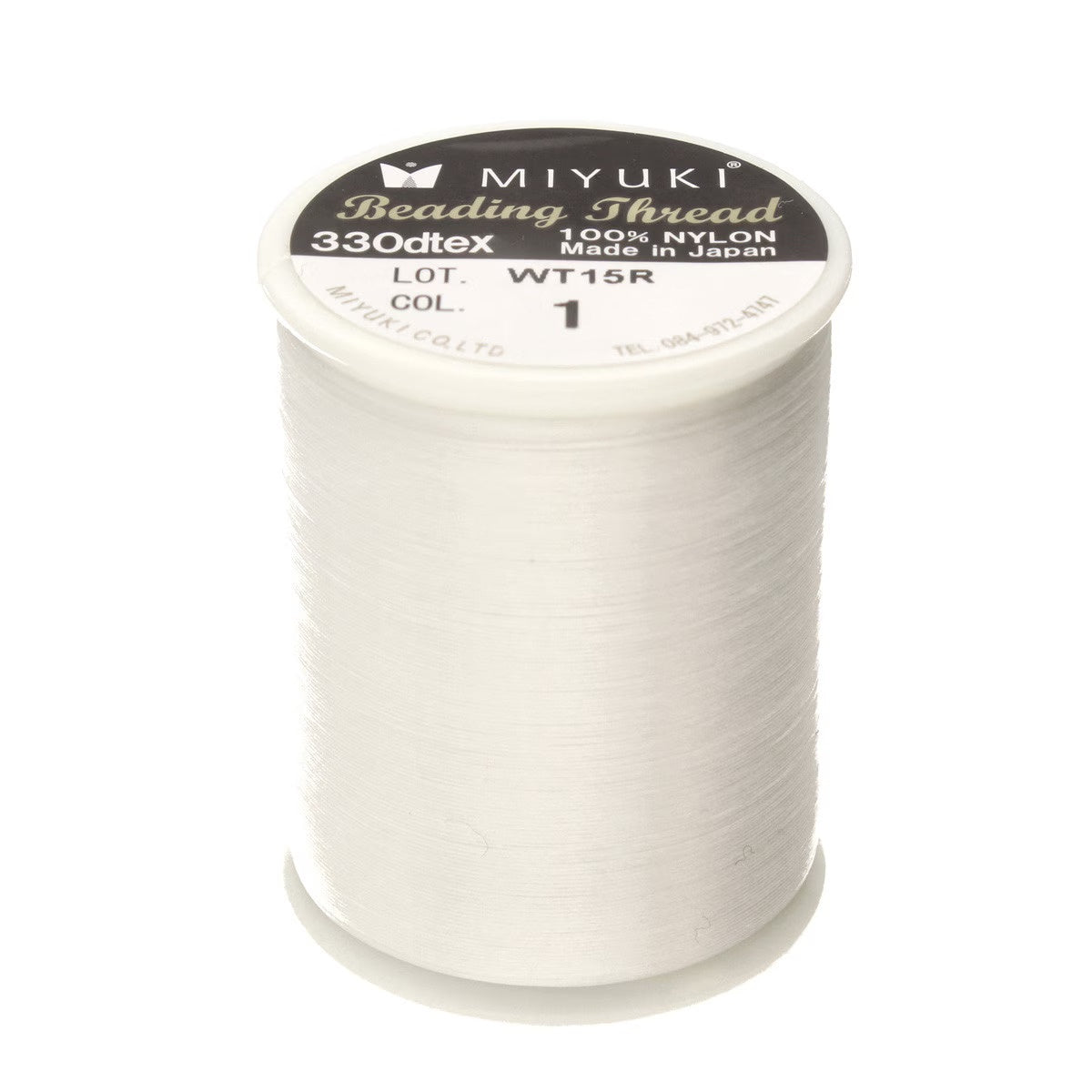 White Miyuki Nylon Beading Thread B, 500 meters