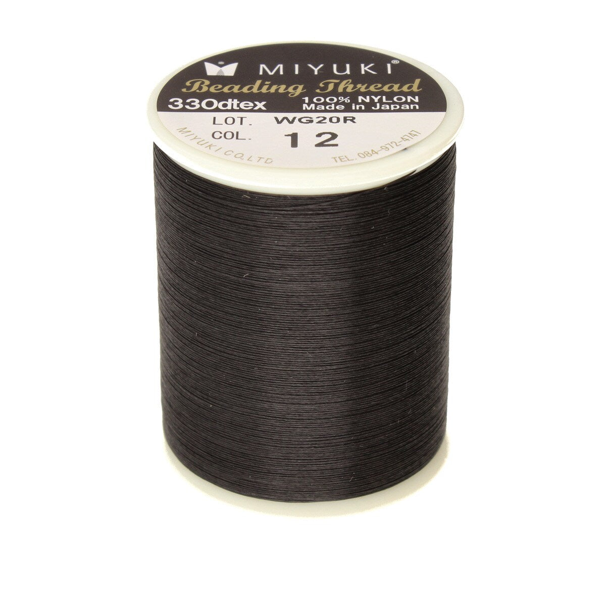 Black Miyuki Nylon Beading Thread B, 500 meters