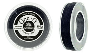 No Fray One G Beading Thread 100% Nylon Thread 300 Denier Thread 50 Yards 1  Spool Gray or Black One-g Beading Thread 